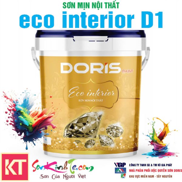 Sơn Doris eco interior D1 mịn nội thất hãng