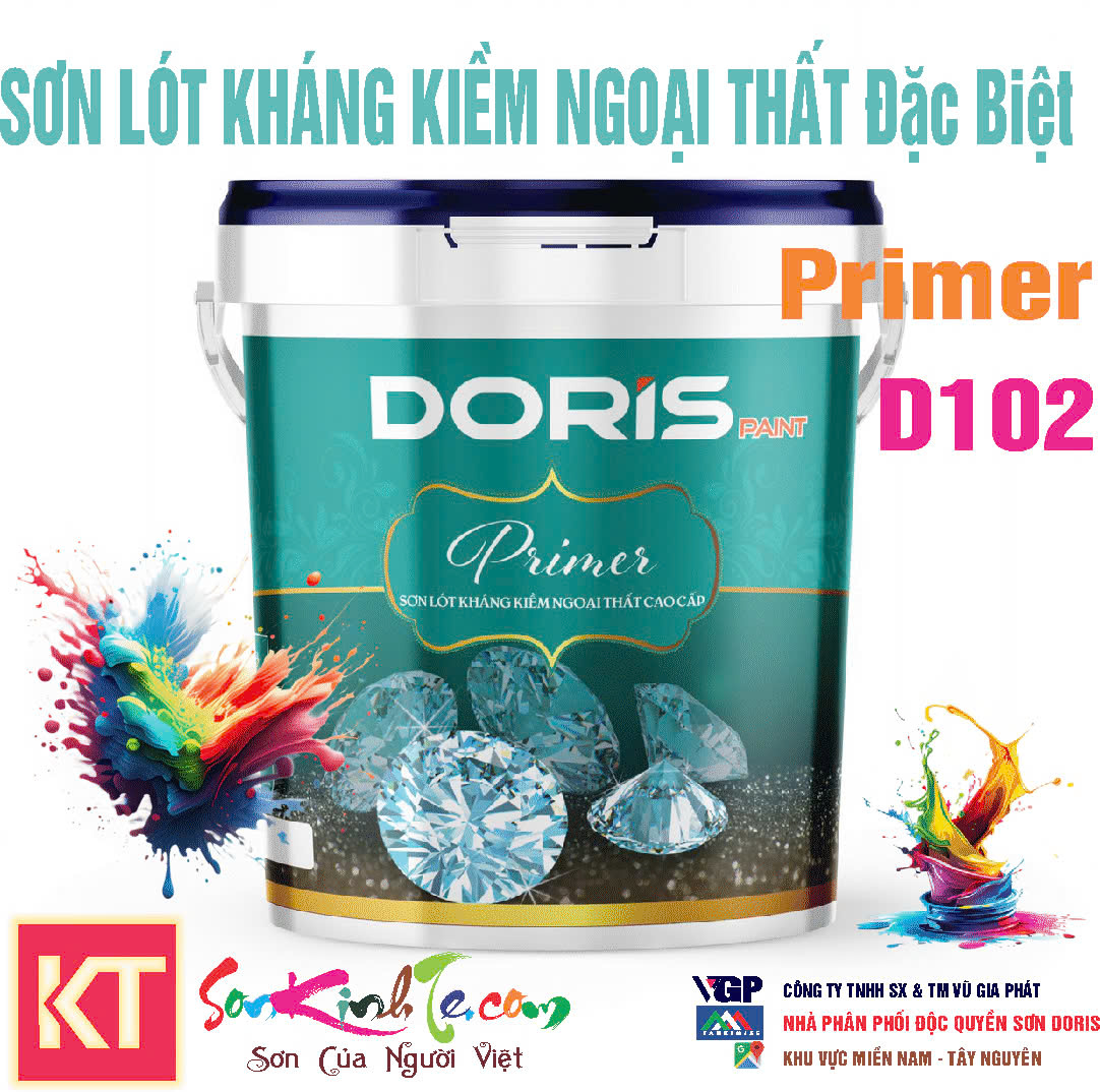 Sơn lót Doris Primer D102 kháng kiềm ngoại thất Đặc biêt