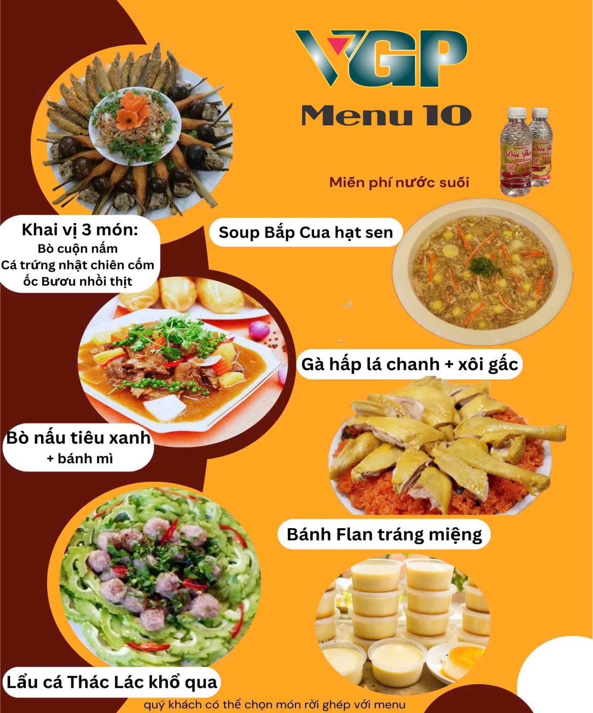 menu 10 đặt tiệc tại nhà ngon BMT