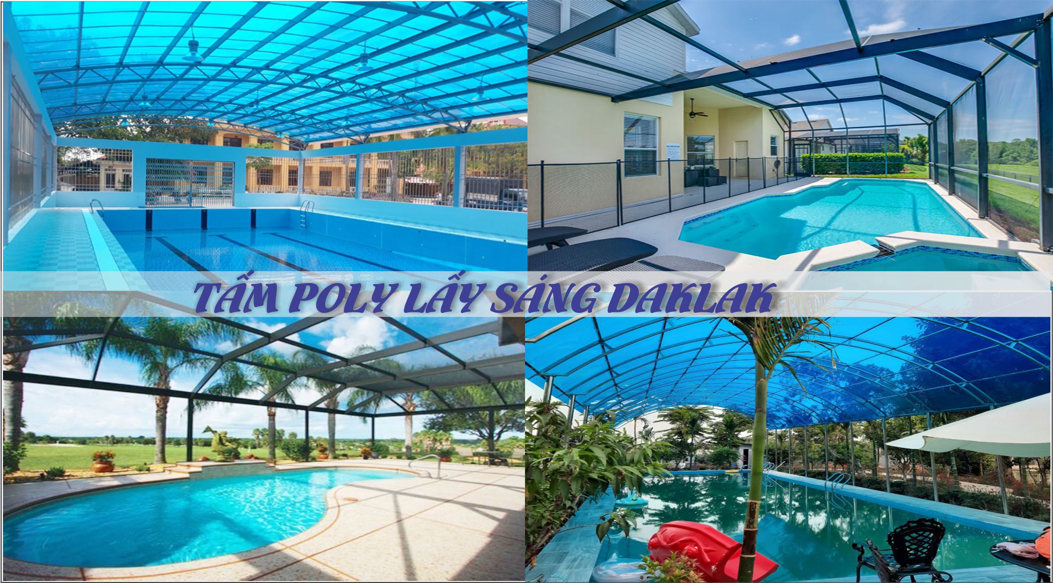 Công trình bể bơi bằng nhựa Poly lấy sáng