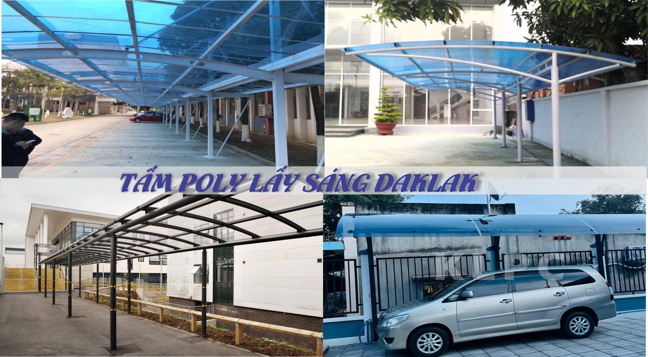 Công trình hành lang bằng nhựa Poly lấy sáng