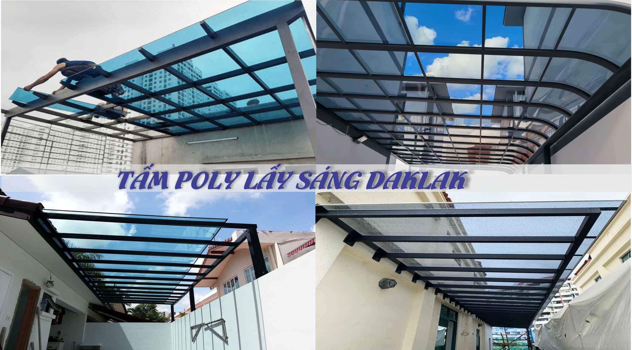 Công trình mái che bằng nhựa Poly