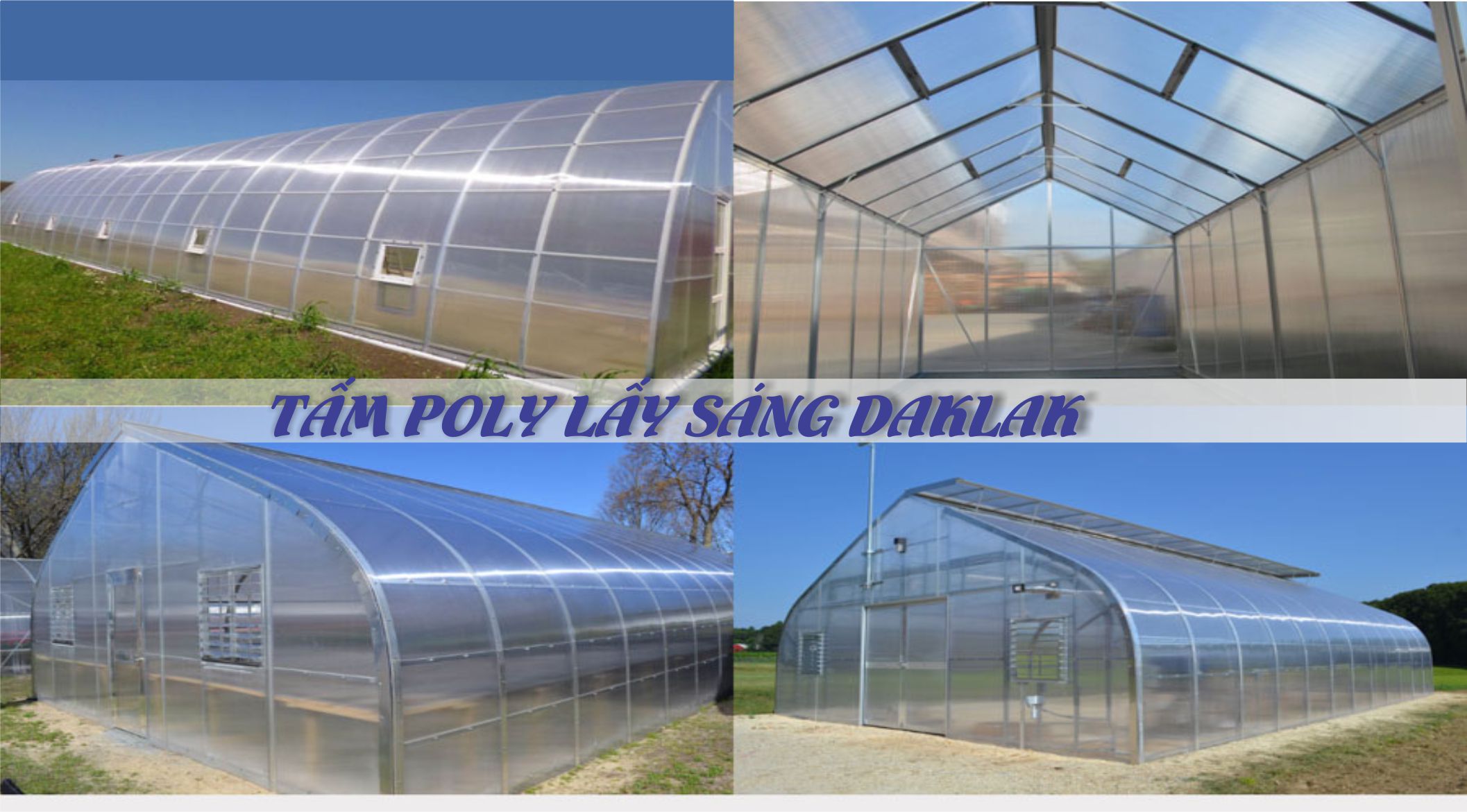 Công trình nhà kính bằng nhựa Poly lấy sáng