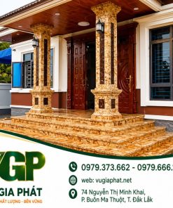 Thi công đá hoa cương mặt tiền nhà ở cho khách ở Đắk Lắk